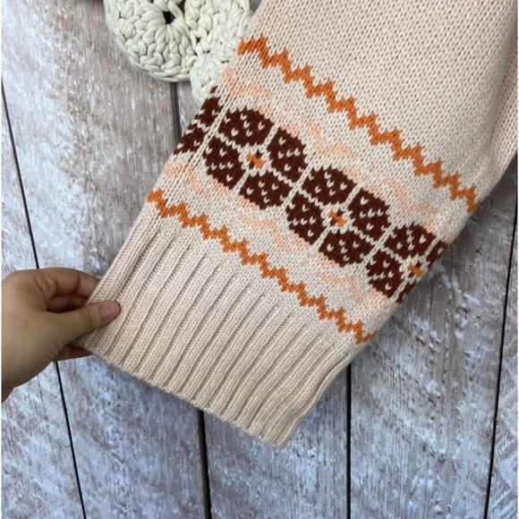 Madewell Pullover Overbrook Fair Isle Mock Neck Wool Blend Alpaca Sweater | XL - Picture 11 of 14